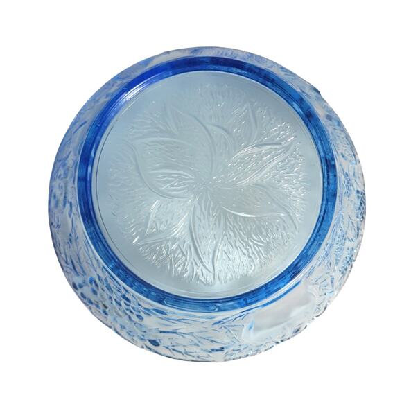 KIG Indonesia Ice Blue Glass Serving Bowls - Fruit Vintage Pack of 2 - Picture 3 of 6